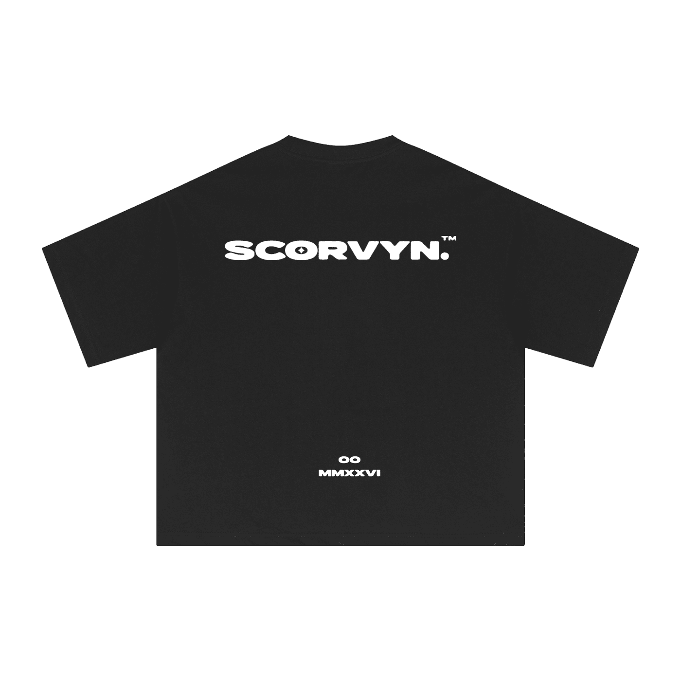 SCORVYN.™ heavyweight tee in ink, back print