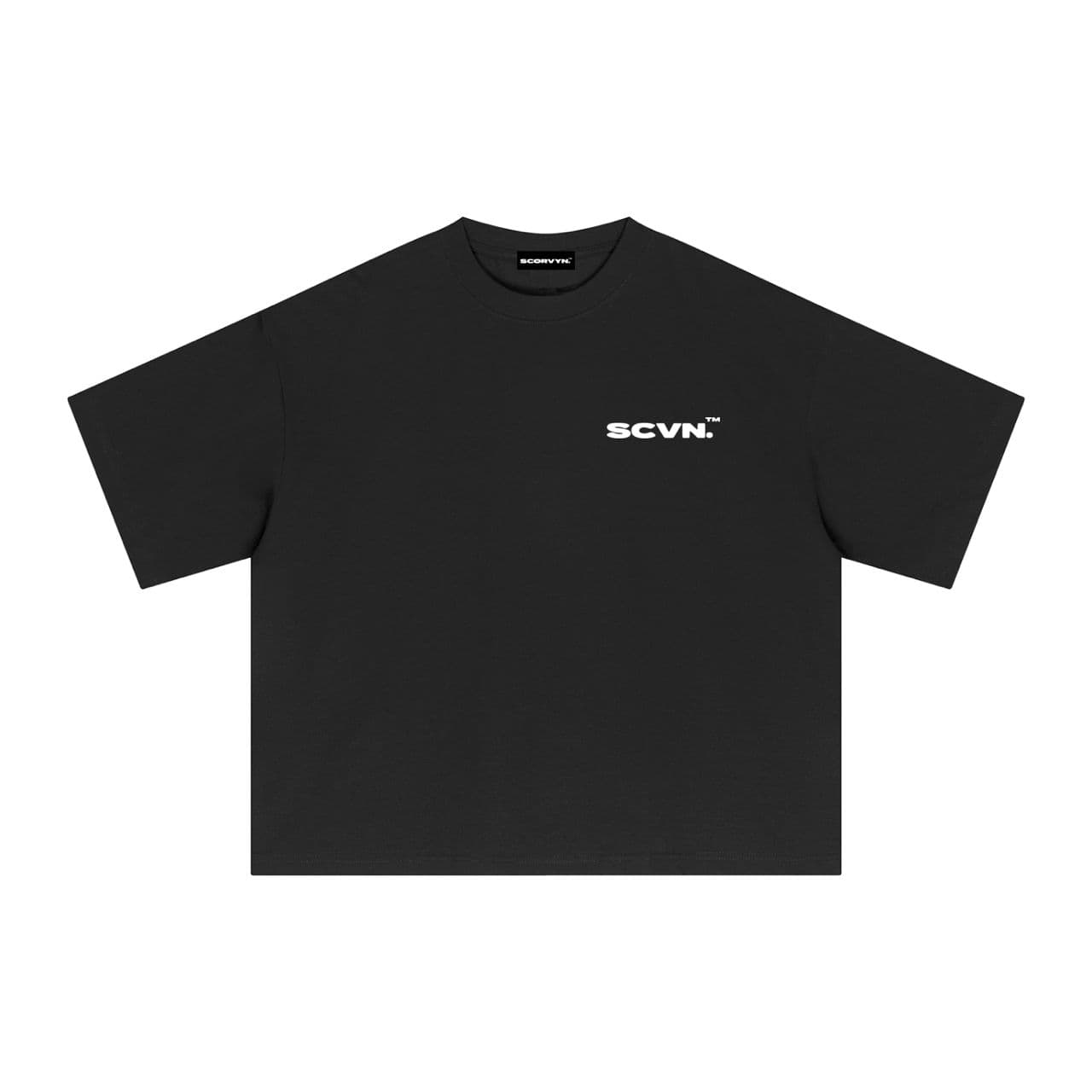 SCORVYN.™ heavyweight tee in ink, front