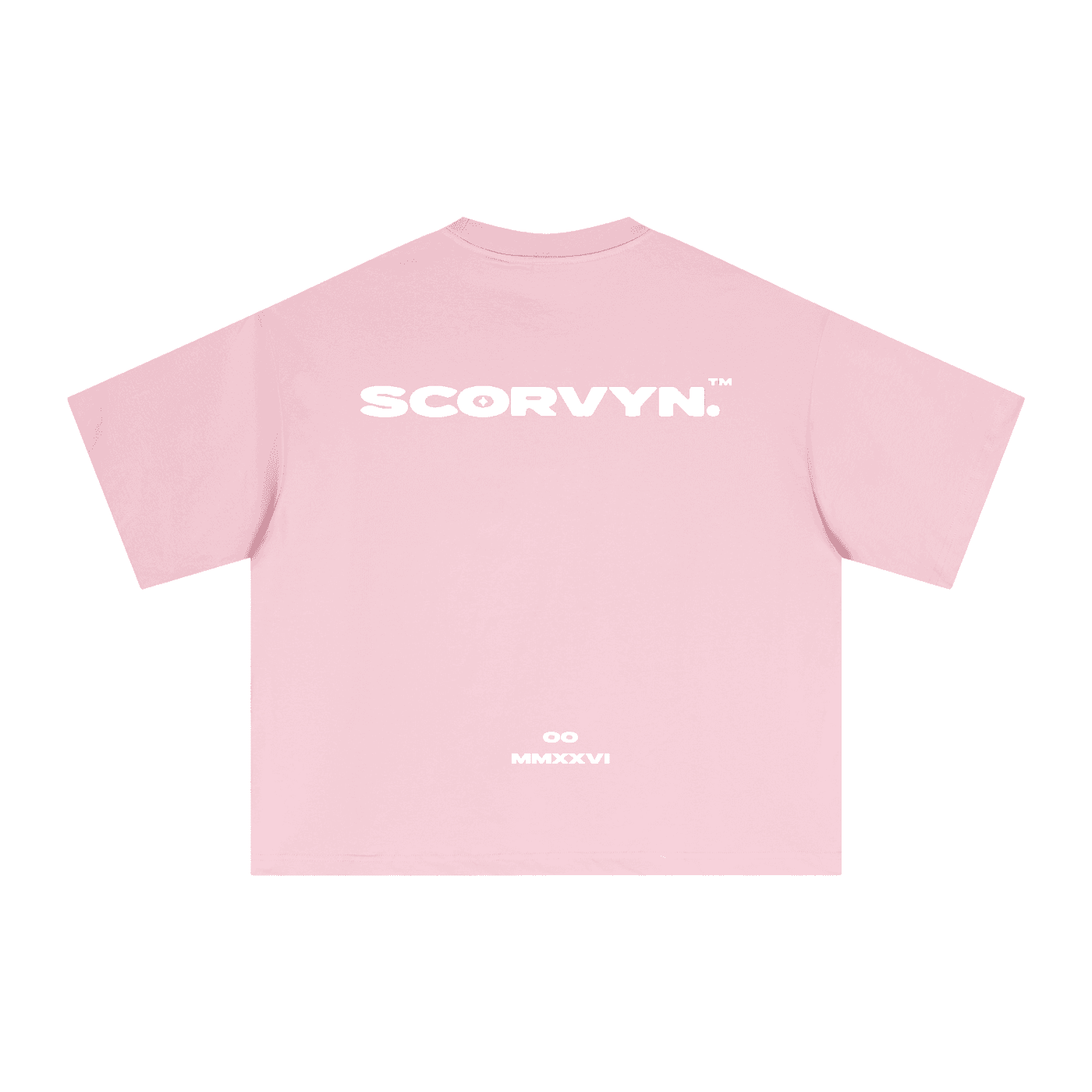 SCORVYN.™ heavyweight tee in powder, back print